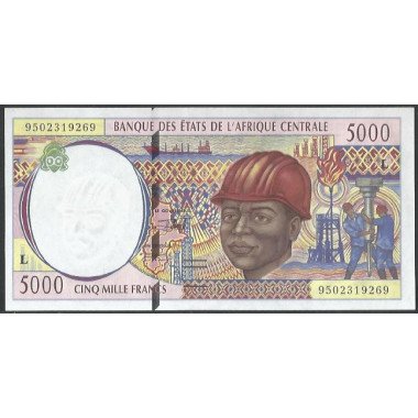 Gabon, 5.000 Francs 1995 P404Lb