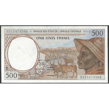 Gabon, 500 Francs 1993 P401La