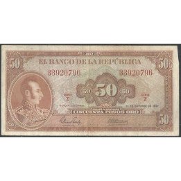 Billete de 50 Pesos 1 Ene 1964 BGW260