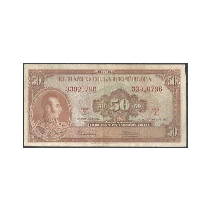Billete de 50 Pesos 1 Ene 1964 BGW260
