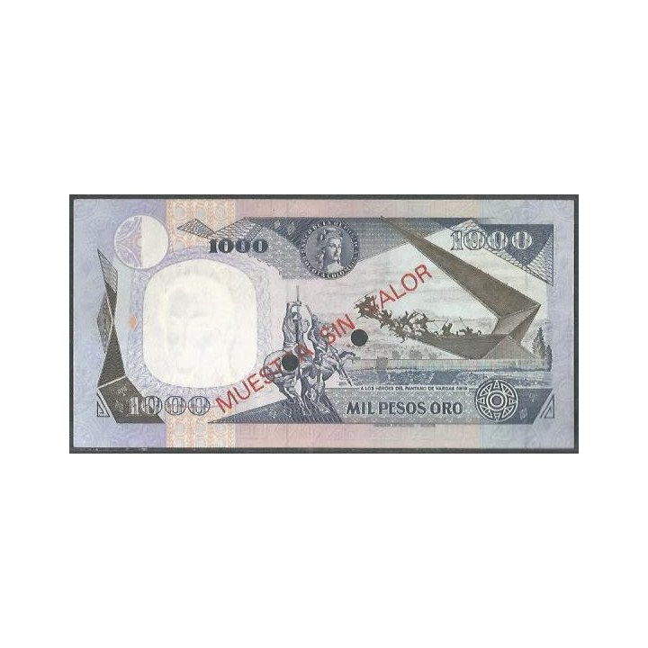 Billete de 1.000 Pesos 1 Ene 1987 "Muestra sin valor" BGW417s reverso