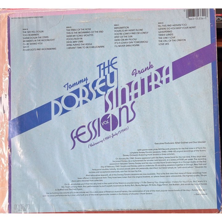 Frank Sinatra - The Tommy Dorsey Sessions Vol. 1 (2 Vinilos) - USA reverso