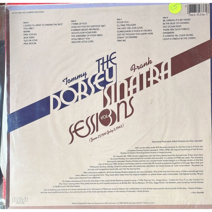 Frank Sinatra - The Tommy Dorsey Sessions Vol. 3 - USA reverso