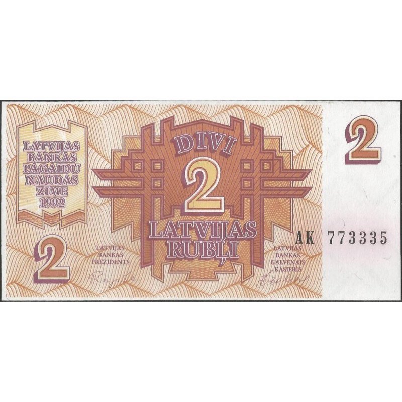 Latvia, 2 Rublei 1992 P36