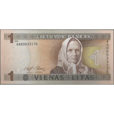 Lituania, 1 Litas 1994 P53a