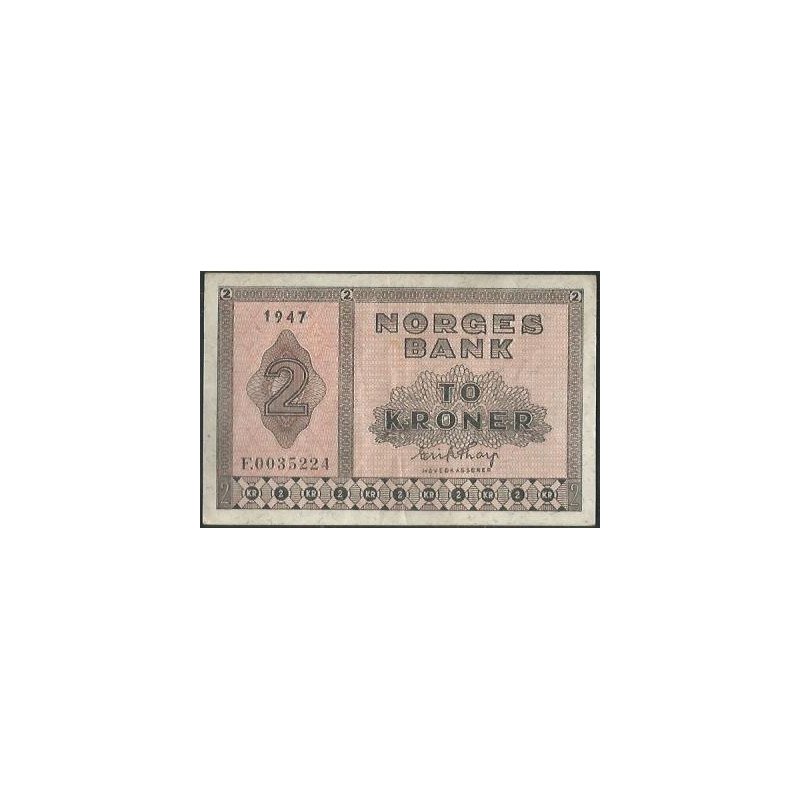 Noruega, 2 Kroner 1947 P16b