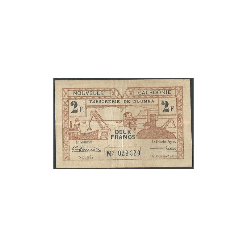 Nueva Caledonia, 2 Francs 15 Jul 1942 P53