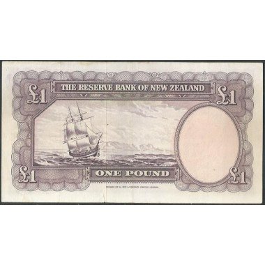 Nueva Zelanda, 1 Pound ND1956-60 Firma 6 P159c