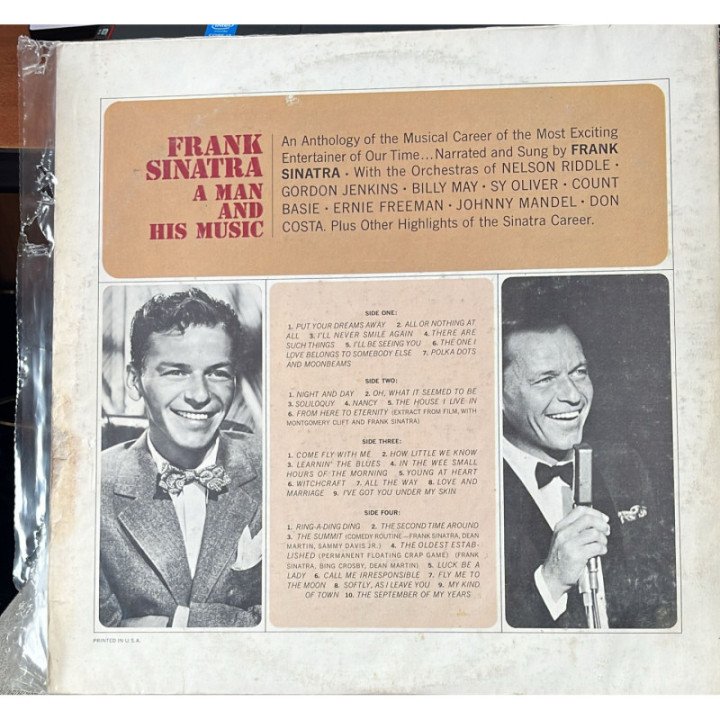 Frank Sinatra - A Man And His Music - USA (x2 vinilos) reverso