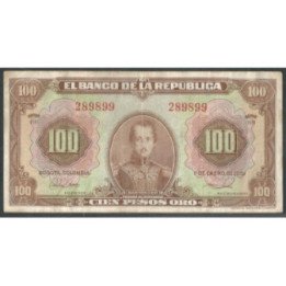 Billete de 100 Pesos 1 Ene 1951 6 Dig BGW289