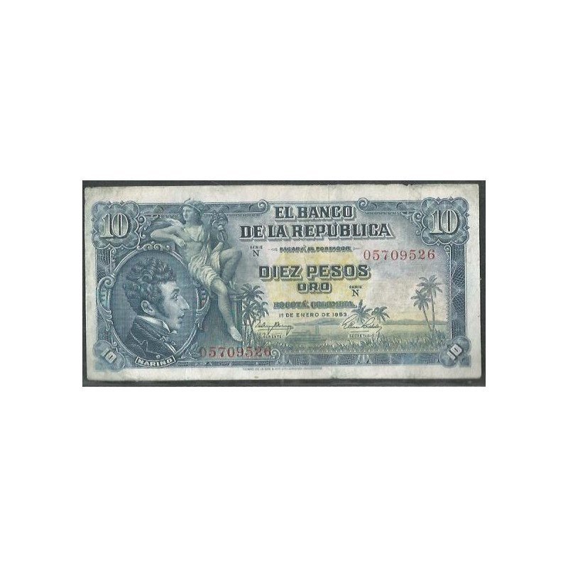 Billete de 10 Pesos 1 ene 1953 BGW173