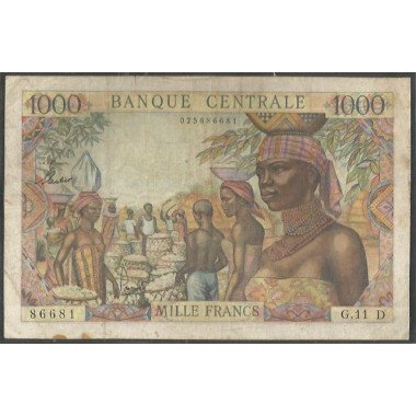 Estados de Africa Ecuatorial, 1.000 Francs ND1963 P5b