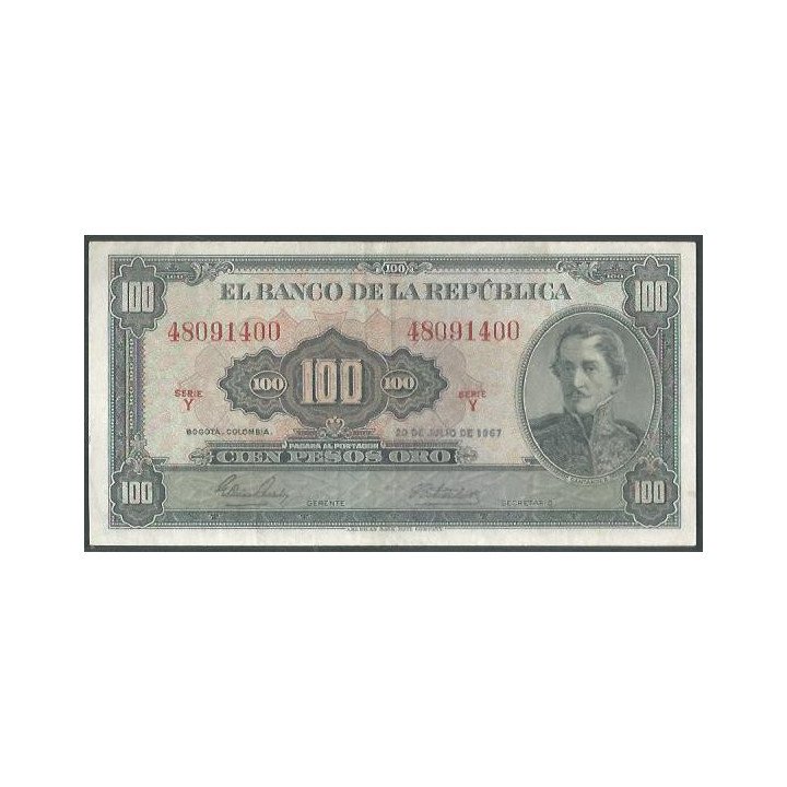 Billete de 100 Pesos 20 Jul 1967 BGW297