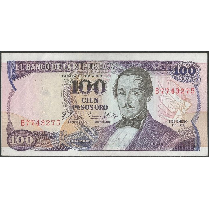 Billete de 100 Pesos 1 Ene 1980 Serie B BGW313