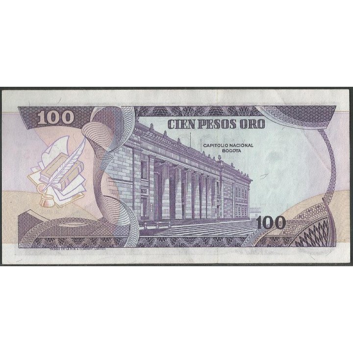 Billete de 100 Pesos 1 Ene 1980 Serie B BGW313 reverso