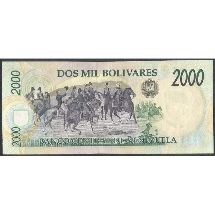 Venezuela 2.000 Bolivares 6 Ago 1998 D 8 Dig P77c reverso