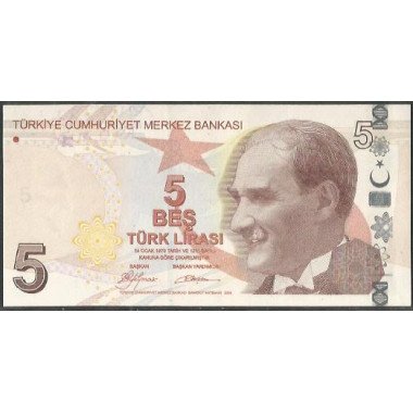 Turkya, 5 Liras ND2009 P222a