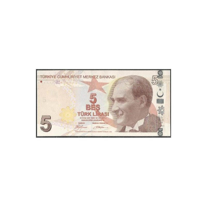 Turkya, 5 Liras ND2009 P222a