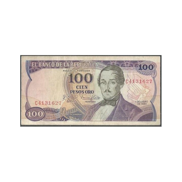 Billete de 100 Pesos 1 Ene 1980 Serie C BGW314