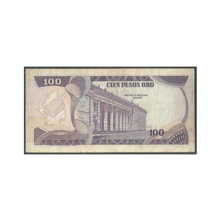 Billete de 100 Pesos 1 Ene 1980 Serie C BGW314 reverso