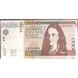 Billete de 10.000 Pesos 5 Sep 2013 38599999 BGW644