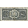 Bolivia, 5 Bolivianos 11 May 1911 Serie B1 P105b