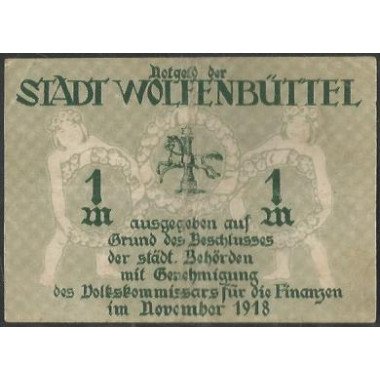 Alemania - Wolfenbuttel 1 Mark Nov 1918