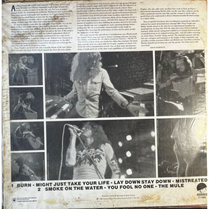 Deep Purple - Live In London - Colombia reverso