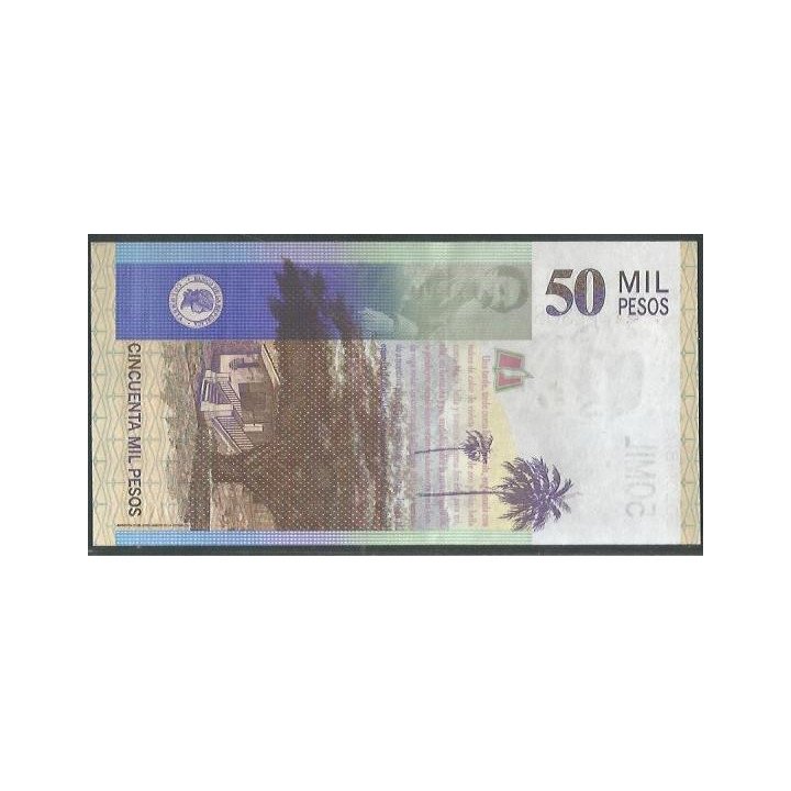 Billete de 50.000 Pesos 8 Sep 2013 BGW825 reverso