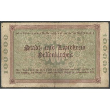 Alemania - Gelsenkirchen, 100.000 Mark 21 Jul 1923