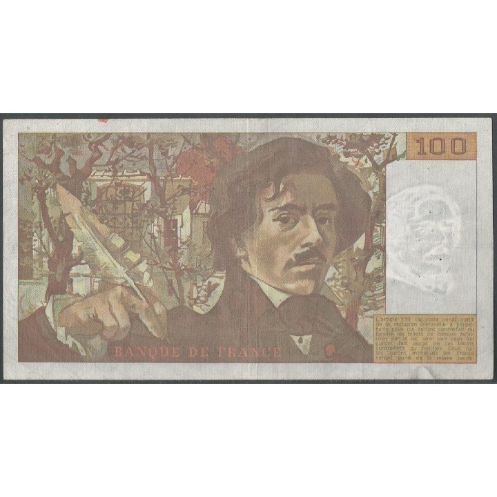 Francia 100 Francs 1989 P154d reverso
