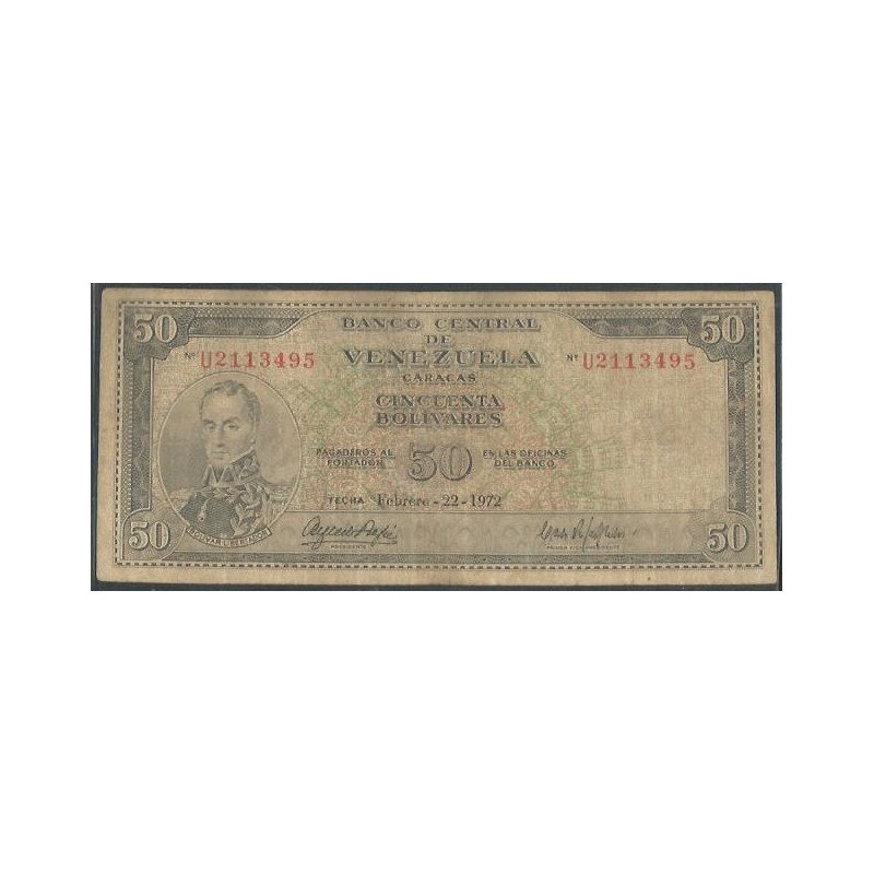 Venezuela, 50 Bolivares 22 Feb 1972 U7 P47g