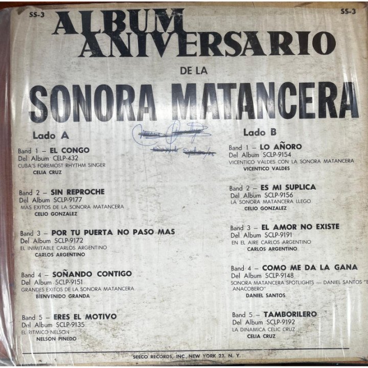 Sonora Matancera - Album Aniversario- USA reverso