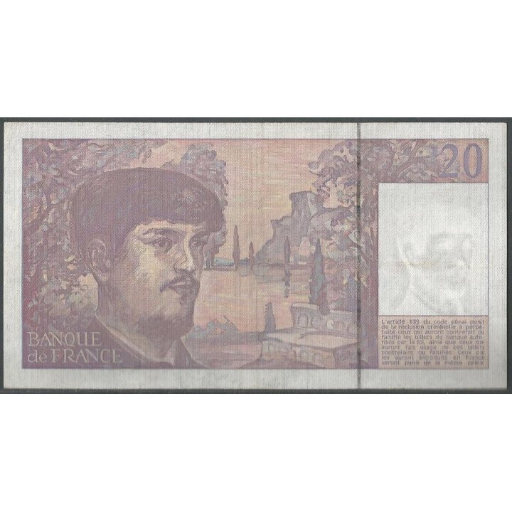 Francia 20 Francs 1991 P151e reverso