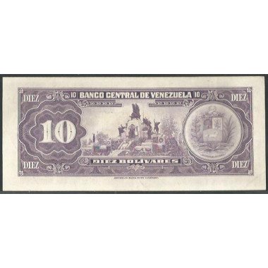 Venezuela, 10 Bolivares 27 Ene 1976 S 8 Dig P51e