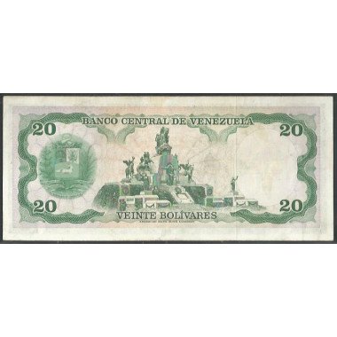 Venezuela, 20 Bolivares 23 Abr 1974 E 7 Dig P53a