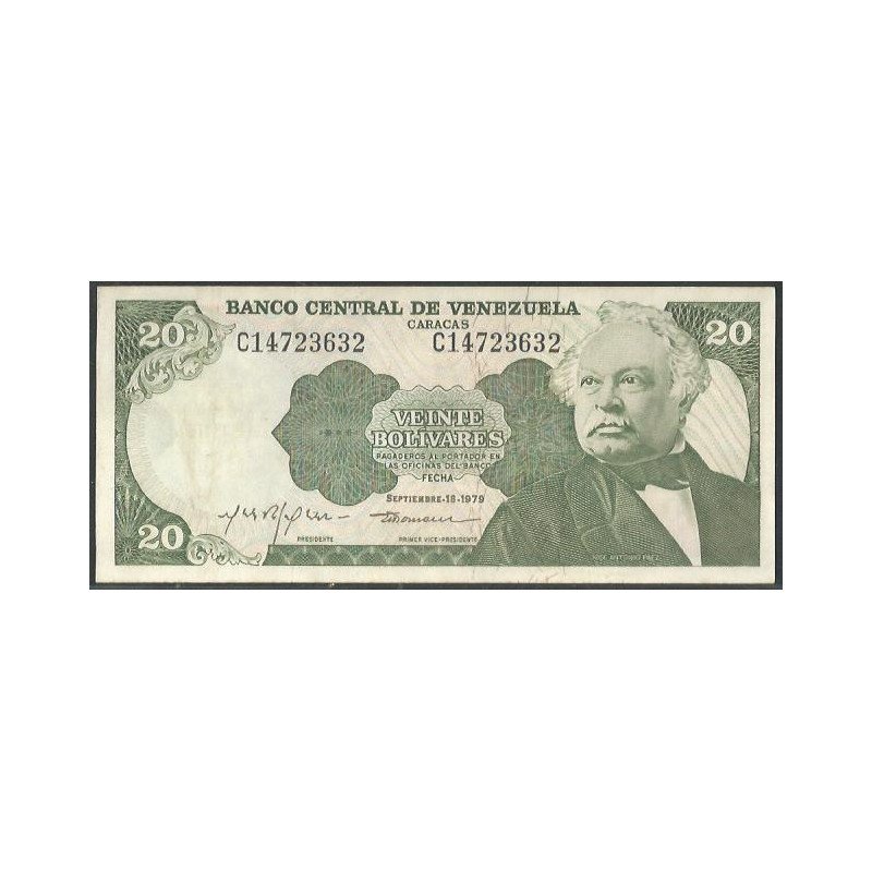 Venezuela, 20 Bolivares 18 Sep 1979 C 8 Dig P53c