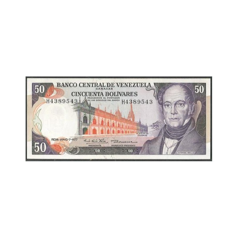 Venezuela, 50 Bolivares 7 Jun 1977 H 7 Dig P54d