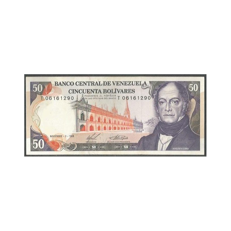 Venezuela, 50 Bolivares 3 Nov 1988 T 8 Dig P65b