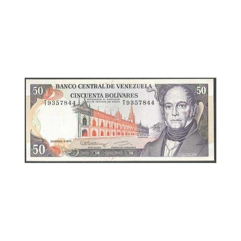 Venezuela, 50 Bolivares 8 Dic 1992 T 7 Dig P65d