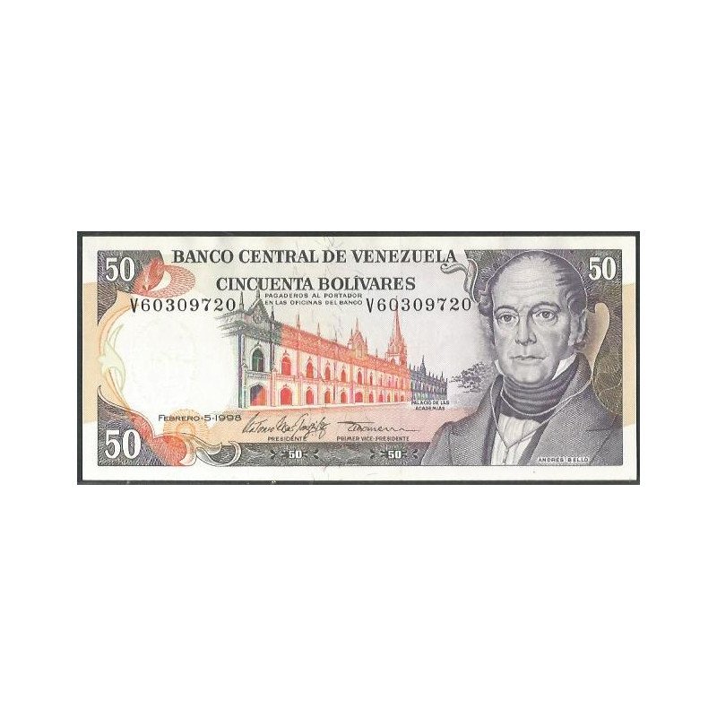 Venezuela, 50 Bolivares 5 Feb 1998 V 8 Dig P65f