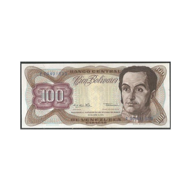 Venezuela, 100 Bolivares 12 Dic 1978 E 8 Dig P55e
