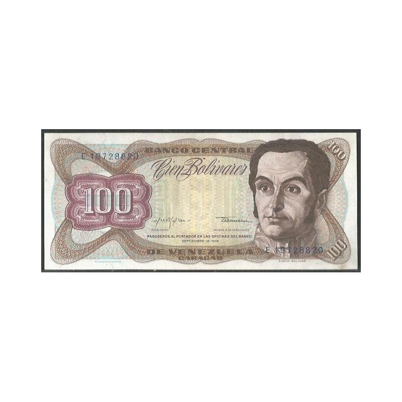 Venezuela, 100 Bolivares 18 Sep 1979 E 8 Dig P55f