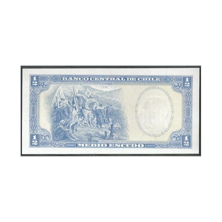 Chile 1/2 Escudo ND1962-75 Serie G Firma 3-1 P134Aa reverso