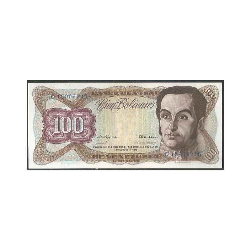 Venezuela, 100 Bolivares 18 Sep 1979 O 8 Dig P55f