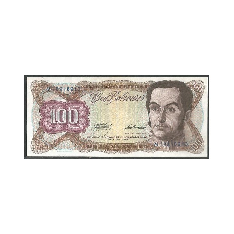 Venezuela, 100 Bolivares 1 Sep 1981 M 8 Dig P55g