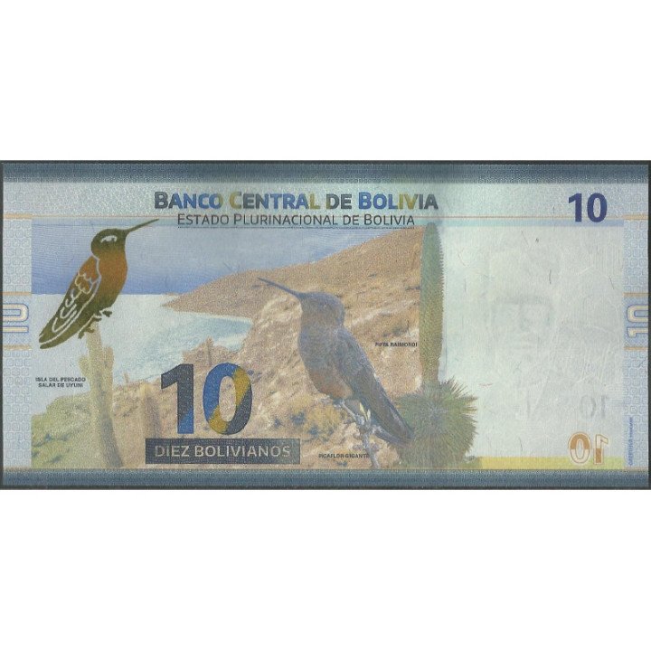Bolivia 10 Bolivianos L 28 Nov 1986 Serie A P248a reverso