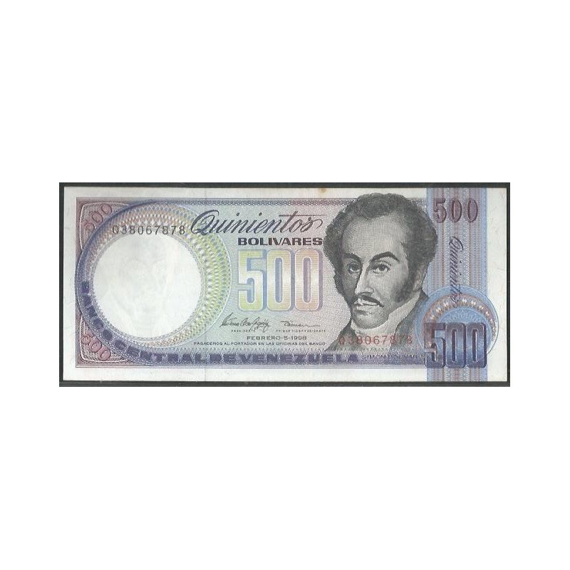 Venezuela, 500 Bolivares 5 Feb 1998 Q 8 Dig P67f