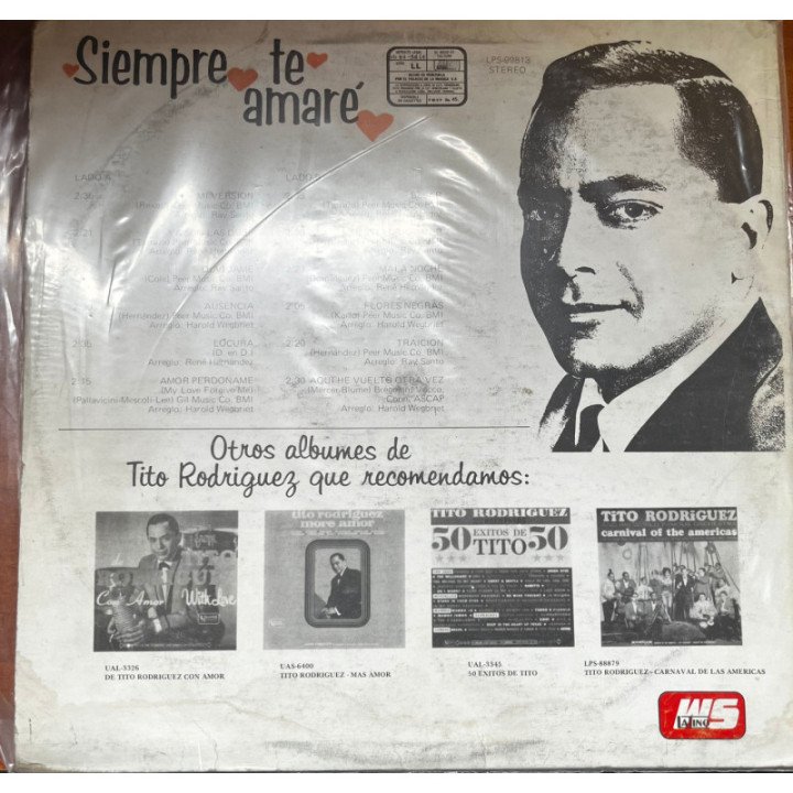 Tito Rodriguez - I'll always Love You - Colombia reverso