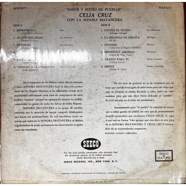 Celia Cruz - Con la Sonora Matncera Sabor y Ritmo De Pueblos